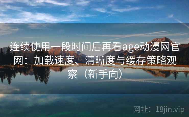 连续使用一段时间后再看age动漫网官网：加载速度、清晰度与缓存策略观察（新手向）