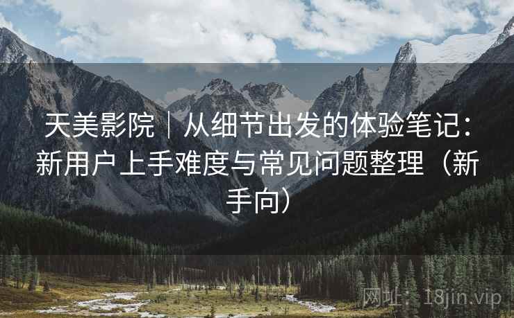 天美影院｜从细节出发的体验笔记：新用户上手难度与常见问题整理（新手向）