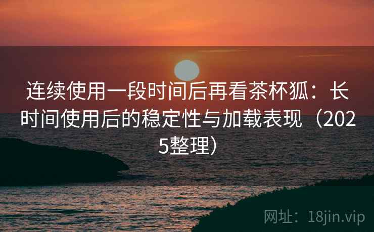 连续使用一段时间后再看茶杯狐：长时间使用后的稳定性与加载表现（2025整理）